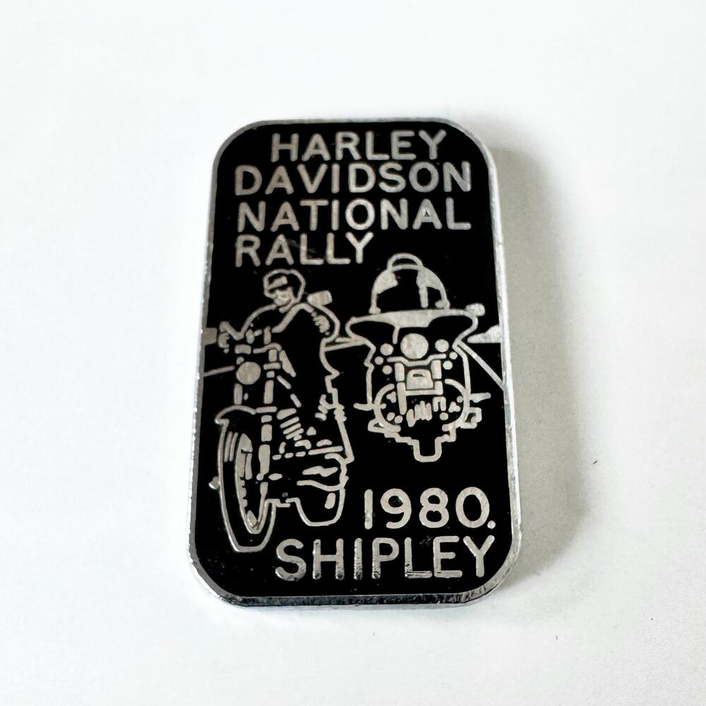 vintage Harley-Davidson National Rally badge pin 1980 rally Shipley Collectable